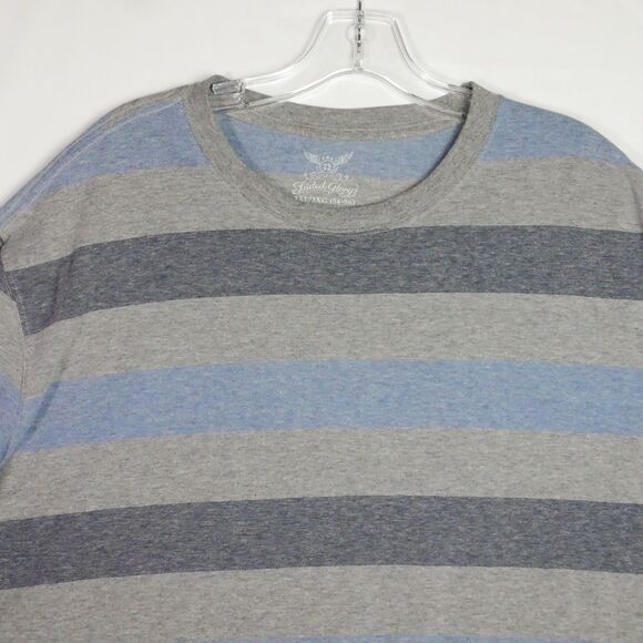 Faded Glory Men's Size 3XL T-Shirt Gray Striped Tee Crew Neck - Picture 2 of 10